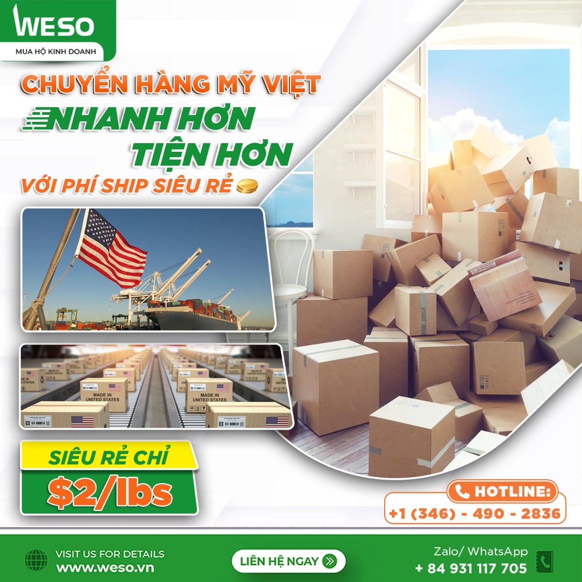 Weso là một trong những đơn vị uy tín hàng đầu trong lĩnh vực vận chuyển và mua hộ