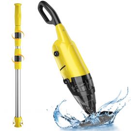 Efurden Cordless Pool Vacuum, Handheld Pool Vacuum with Running Time up to 60-Minutes for Above Ground Pools, Spas and Hot Tubs, Yellow