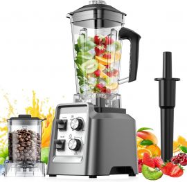 Máy xay sinh tố PSIIDAN, Blender for Smoothies, 2-in-1 Blender & Grinder Combo, Smoothie Maker, Blenders for Kitchen, 1800 Watts Professional Countertop Blenders, BPA Free, 68Oz Capacity
