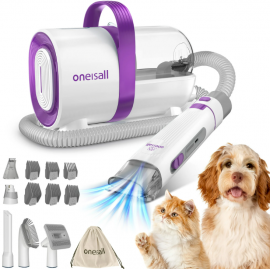 Máy hút bụi chải lông chó Oneisall LM3, 8-in-1 Dog Grooming Kit, 11000Pa Super Suction Dog Hair Vacuum for Shedding Dogs Cats Hair, Purple