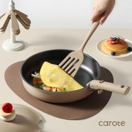 CAROTE 24pcs Pots and Pans Set Non Stick, Nonstick Cookware Set, Oven/Dishwasher/Fridge Safe Pots and Pans, RV Safe Cookware, Induction Kitchen Gift Set Detachable Handle, Brown