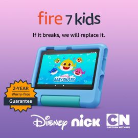 Máy tính bảng Amazon Fire 7 Kids (mẫu mới nhất) dành cho lứa tuổi từ 3-7. Top-selling 7" kids tablet on Amazon. Includes ad-free and exclusive content, easy parental controls, 10-hr battery, 16 GB, Blue