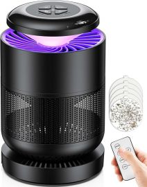 Bẫy ruồi giấm trong nhà, Fruit Fly Traps for Indoors, Remote Control Fruit Fly Trap Gnat Mosquito Trap, Catch Insect Indoor with Light Suction Sticky Glue (Pack of 10), Adjustable Brightness & Fans (Black)