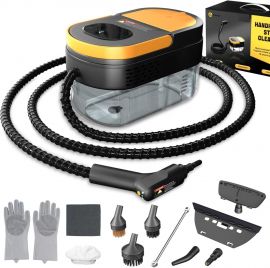 Máy làm sạch bằng hơi nước, 3-Level Adjustable Handle, 15s Heat-Up, 1.69 Quarts Tank, Portable Steamer for Cleaning with 11 pcs Accessories, Steam Cleaner for Home for Dirt, Grease, Grout, Tile,Floor,Couch and Car