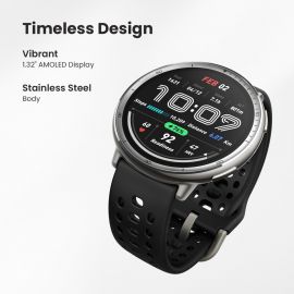 Đồng hồ thông minh theo dõi sức khỏe Amazfit Active 2 Sport dành cho Android và iPhone, 44mm, Pin 10 ngày, Chống nước, Bản đồ GPS, Theo dõi giấc ngủ, Hơn 160 chế độ tập luyện, 400 kiểu mặt đồng hồ, Dây đeo silicon, Ứng dụng miễn phí