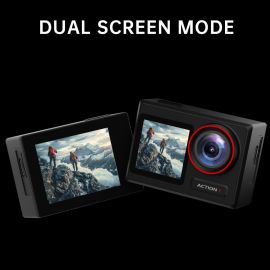 Camera hành động ODDV 4K60FPS 30MP có màn hình LCD phía trước và màn hình cảm ứng phía sau, camera dưới nước kèm thẻ nhớ 64GB, camera chống nước 132FT, EIS, zoom 5X, điều khiển từ xa WiFi (màu đen)