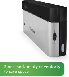 Máy hút chân không FoodSaver PowerVac Compact bằng thép không gỉ & đen, lưu trữ dọc VS0150 | Giữ độ tươi ngon, giảm thiểu lãng phí túi đựng cho cả thực phẩm khô và ướt