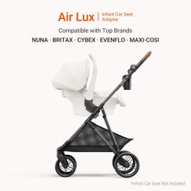 Xe đẩy trẻ em MAMAZING Air Lux với khung sợi carbon, ghế gấp và đảo ngược bằng một tay, dây đai từ tính 5 điểm, bộ chuyển đổi ghế ô tô, 15,8 pound, thiên thạch