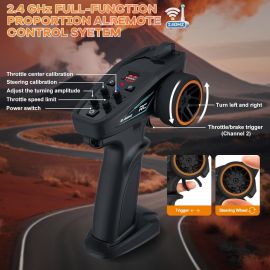 Xe điều khiển từ xa Nikuku, xe địa hình tốc độ cao, xe điều khiển từ xa tốc độ cao với tần số 2,4 GHz, tỷ lệ 1:20, tối đa 38 km/giờ, 4 bánh, đồ chơi xe tải điều khiển từ xa điện chống nước, quà tặng Giáng sinh và sinh nhật cho người lớn và bé trai tuổi te