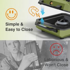 Bếp cắm trại ODSD 2 lò có kính chắn gió, bếp cắm trại chạy bằng propan 20000 BTU, bếp ga gấp gọn di động, đồ dùng cắm trại thiết yếu bao gồm chảo rán, giá đựng cà phê và túi đựng, màu xanh lá cây