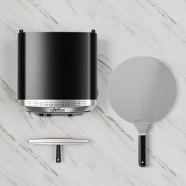 Lò nướng pizza trong nhà BIG HORN OUTDOORS, Lò nướng pizza điện để bàn 14 inch với 6 chế độ cài đặt sẵn, Máy làm pizza hoàn hảo cho gia đình, Máy nấu pizza có đá nướng pizza và dụng cụ lột pizza, Thép không gỉ