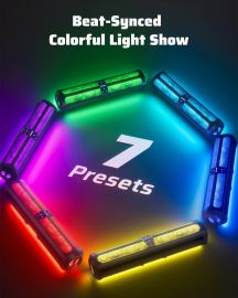 Thanh âm thanh Ehaho Rumble-X Series UTV, Thanh âm thanh ATV kim loại 8 loa Bluetooth có chế độ tiệc tùng phát sóng và đồng bộ nhạc nhiều màu, Thanh âm thanh xe golf tương thích với Polaris RZR Can-Am, dành cho lồng chống lật 1"-2".