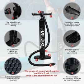 Ván chèo đứng bơm hơi FunWater 10'/10'6"/11'/11'6" dành cho người lớn và thanh thiếu niên, ván chèo đứng bơm hơi kèm phụ kiện SUP cao cấp, sàn rộng, ổn định, chống trượt thoải mái