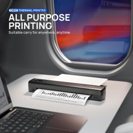 Máy in di động POLONO, Máy in nhiệt Bluetooth không dây D810 không cần mực, dùng khi đi du lịch, Tương thích với iOS, Android, Máy tính xách tay, Hỗ trợ khổ giấy 8,5"x11" của Mỹ cho văn phòng, ô tô, gia đình, màu đen