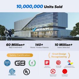 Máy chèo thuyền MERACH cho gia đình, Máy chèo thuyền từ tính với 16 cấp độ, Máy chèo thuyền có lực cản êm ái, Thanh trượt kép chịu được trọng lượng tối đa 350 pound, Tương thích với ứng dụng