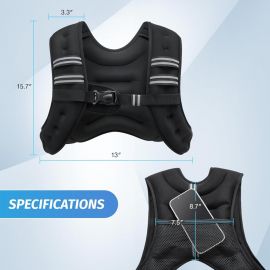 Áo vest có trọng lượng ZELUS, áo vest có trọng lượng 6lb/8lb/12lb/16lb/20lb/25lb/30lb có sọc phản quang dùng cho tập luyện, rèn luyện sức mạnh, chạy bộ, thể hình, tăng cơ, giảm cân, cử tạ