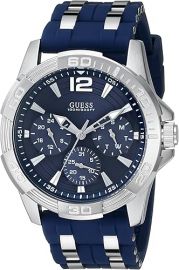 Đồng hồ GUESS Iconic Blue Stainless Steel Stain Resistant Silicone Watch with Day