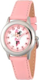 Đồng hồ dành cho bé gái Disney Minnie Mouse Kids' Stainless Steel Time Teacher Analog Quartz 