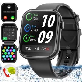 Đồng hồ thông minh nam Mingdaln with 1.85-inch Touch Screen Activity Fitness Tracker Pedometer Watch, IP67 Waterproof, for Android and iPhone Devices, Suitable as a Gift (Black)