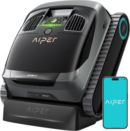 AIPER Scuba X1 Cordless Robotic Pool Cleaner, Tuổi thọ pin được nâng cấp và Điều hướng thông minh theo mô hình chữ thập, Chà rửa đường nước theo chiều ngang, Lý tưởng cho hồ bơi ngầm có diện tích lên đến 2.150 ft vuông