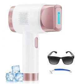 Laser Hair Removal for Women and Men, IPL với hệ thống làm mát bằng đá cho kết quả gần như không đau và lâu dài Thiết bị triệt lông vĩnh viễn tại nhà 999999 lần nháy để sử dụng toàn thân