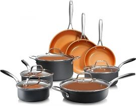 Bộ 13 công cụ bếp chống dính Gotham Steel Pro Cookware Sets Pot and Pan Set, Kitchen Cookware Sets, Ceramic Cookware Set, Hard Anodized Cookware Set, Pot Set, Dishwasher Safe, Copper