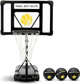 Vòng bóng rổ bể bơi - Set Includes 3X Composite Leather Basketballs, Air Pump, & Tools - Adjustable Poolside Basketball Hoop - Made for Kids, Teens, & Adults