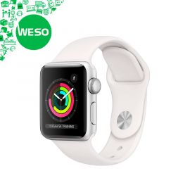 "Cyber Sale"| Apple Watch Series 3 (GPS, 38mm) - Vỏ nhôm màu bạc với dây đeo thể thao màu trắng