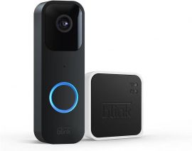 Chuông cửa video Blink, Blink Video Doorbell + Sync Module 2 — Two-way audio, HD video, two-year battery life, motion detection, chime app alerts, Works with Alexa (Black)