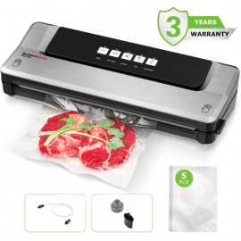 Bonsenkitchen Food Vacuum Sealer Machine with 5 bags, -60Kpa Vacuum Sealer Food Storage Saver