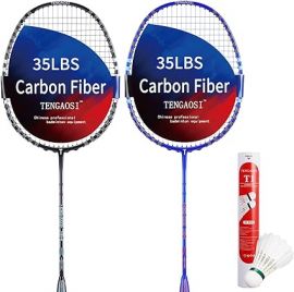 Vợt cầu lông High Grade Badminton Set 2 Player Graphite - Including Badminton Racquets and Feather Shuttlecocks Birdies