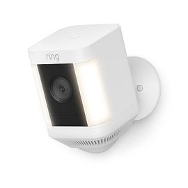 Ring Spotlight Cam Plus, Battery | Home or business security with HD video, Đàm thoại hai chiều, Tầm nhìn ban đêm màu và Còi báo động an ninh (ra mắt năm 2022) - Màu trắng