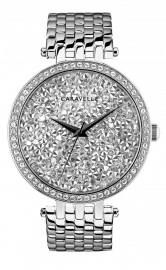 Đồng hồ nữ Caravelle Quartz Modern Crystal Silver Stainless Steel 38MM 43L206