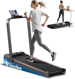Walking Pad Treadmill with Handle Bar - Máy chạy bộ gấp gọn 2,5HP yên tĩnh cho văn phòng tại nhà, dưới bàn làm việc, máy chạy bộ di động có độ nghiêng 8%, tải trọng 300LBS