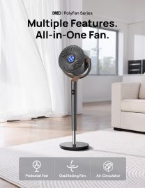 Quạt đứng Dreo -  for Home, 8 Speeds, 3 Modes, 120°+120° Oscillating Quiet Fan for Bedroom, 80ft Standing Floor Fan with Remote, DC Motor 23db, 8H Timer, 35-40 inch Adjustable Height