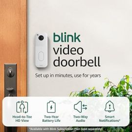 All-new Blink Video Doorbell + Outdoor 4 – Wireless smart security cameras, chế độ xem HD toàn cảnh, pin dùng được hai năm. Bao gồm lõi mô-đun đồng bộ – Hệ thống 3 camera + Chuông cửa có hình
