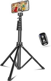 Gậy chụp hình Sensyne 67", Extendable Cell Phone Tripod Stand with Wireless Remote and Phone Holder, Compatible with iPhone Android Phone, Camera (Black)