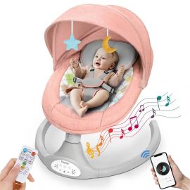 Ghế đu điện cho trẻ sơ sinh Bioby Infant Swing Chair Rocker with Remote Control, 5 Swing Speeds, Seat Belt, Bluetooth Music