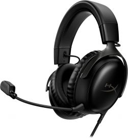 HyperX Cloud III – Wired Gaming Headset, PC, PS5, Xbox Series X|S, Trình điều khiển góc 53mm, Âm thanh không gian DTS, Mút hoạt tính, Khung bền, Micrô siêu rõ 10mm, USB-C, USB-A, 3,5mm – Màu đen
