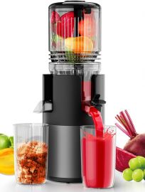 Cold Press Juicer Machines, giữ lại nhiều chất dinh dưỡng, năng suất nước ép 99%, ống nạp rộng 5,3 inch cho trái cây và rau củ nguyên quả, máy ép chậm êm, không chứa BPA, dễ vệ sinh