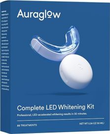 Bộ làm trắng răng Auraglow, LED Accelerator Light, 35% Carbamide Peroxide Teeth Whitening Gel, 20+ Whitening Treatments, (2) 5mL Whitening Gel Syringes, Whiten Teeth Faster