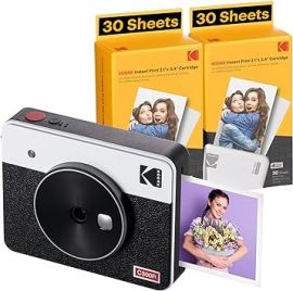 Máy ảnh chụp lấy liền KODAK Mini Shot 3 Retro 4PASS 2-in-1 and Photo Printer (3x3 inches) + 60 Sheets Cartridge Bundle
