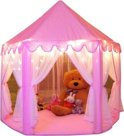 Lều chơi cỡ lớn cho bé gái onobeach Princess Castle Play Tent with Star Lights Toy for Children Indoor and Outdoor Games, 55'' x 53'' (DxH)