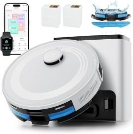 Lefant LiDAR Robot Vacuum and Mop, Tự động làm sạch trong 45 ngày, Lực hút mạnh 6000Pa, Làm sạch tùy chỉnh, Lập bản đồ nhà, Thời gian chạy 140 phút, Chổi lăn cho thảm, WiFi 2.4G/5G/Alexa/APP/iWatch, M2 Plus