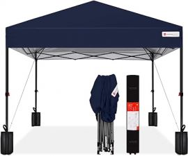 Mái che dựng trại Best Choice Products 10x10ft 1-Person Setup Pop Up Canopy w/ 1-Button Push, Case, 4 Weight Bags - Blue
