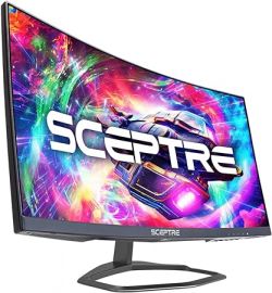 Màn hình máy tính Gaming Sceptre Curved 24.5-inch up to 240Hz 1080p R1500 1ms DisplayPort x2 HDMI x2 Blue Light Shift Build-in Speakers, Machine Black 2023 (C255B-FWT240)