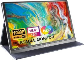 KYY Portable Monitor 15.6inch 1080P FHD USB-C, HDMI Màn hình máy tính HDR IPS Màn hình chơi game có ốp lưng thông minh cao cấp & miếng dán bảo vệ màn hình, loa, dành cho máy tính xách tay PC MAC Điện thoại PS4 Xbox Switch