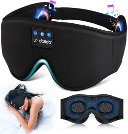 Tai nghe ngủ LC-dolida, 3D Sleep Mask Bluetooth Wireless Music Eye Mask, Sleeping Headphones for Side Sleepers Sleep Mask with Bluetooth Headphones Ultra-Thin Stereo Speakers Perfect for Sleeping