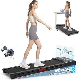 Walking Pad Treadmill with 12% 9-Level Auto Incline, 9 cấp độ, tải trọng 450 lbs, màn hình LED RGB, loa Bluetooth, máy chạy bộ dưới bàn, máy chạy bộ nhỏ gọn cho việc đi bộ đường dài tại nhà