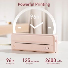 Máy in không dây Mixfeer, Portable Thermal Inkless Printer Compatible with Android iOS Phones & Laptops, Beige